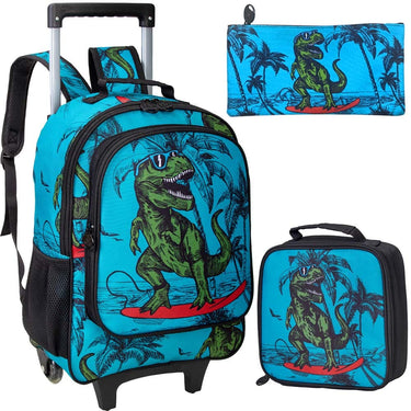 mochila para niños de preescolar con ruedas turquesa